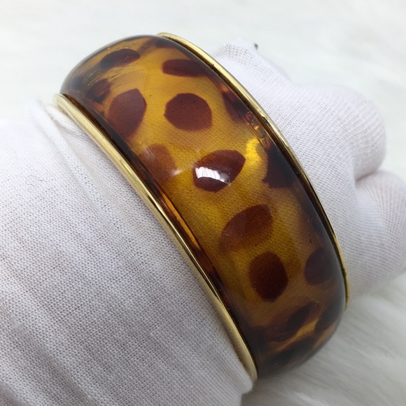 Vintage Leopard Print Lucite Bangle - Picture 3 of 6